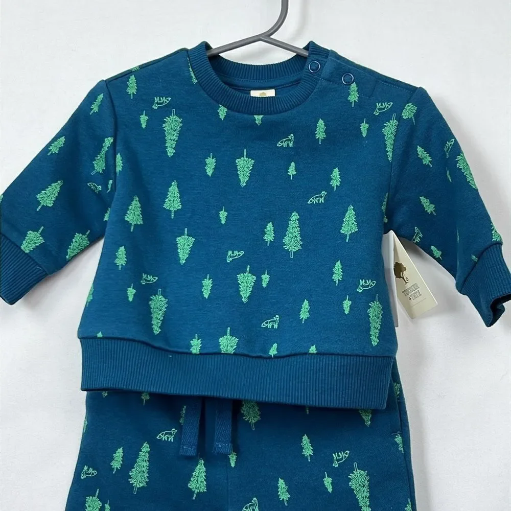 Tucker and Tate Blue Evergreen woods 2 piece sweatsuit NWT